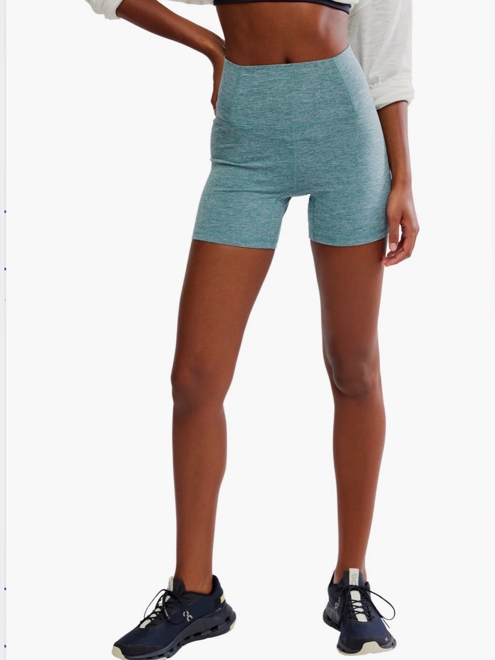NEW…Free People Never Better Heathered Teal Bike Shorts